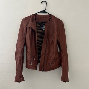 Brown leather jacket